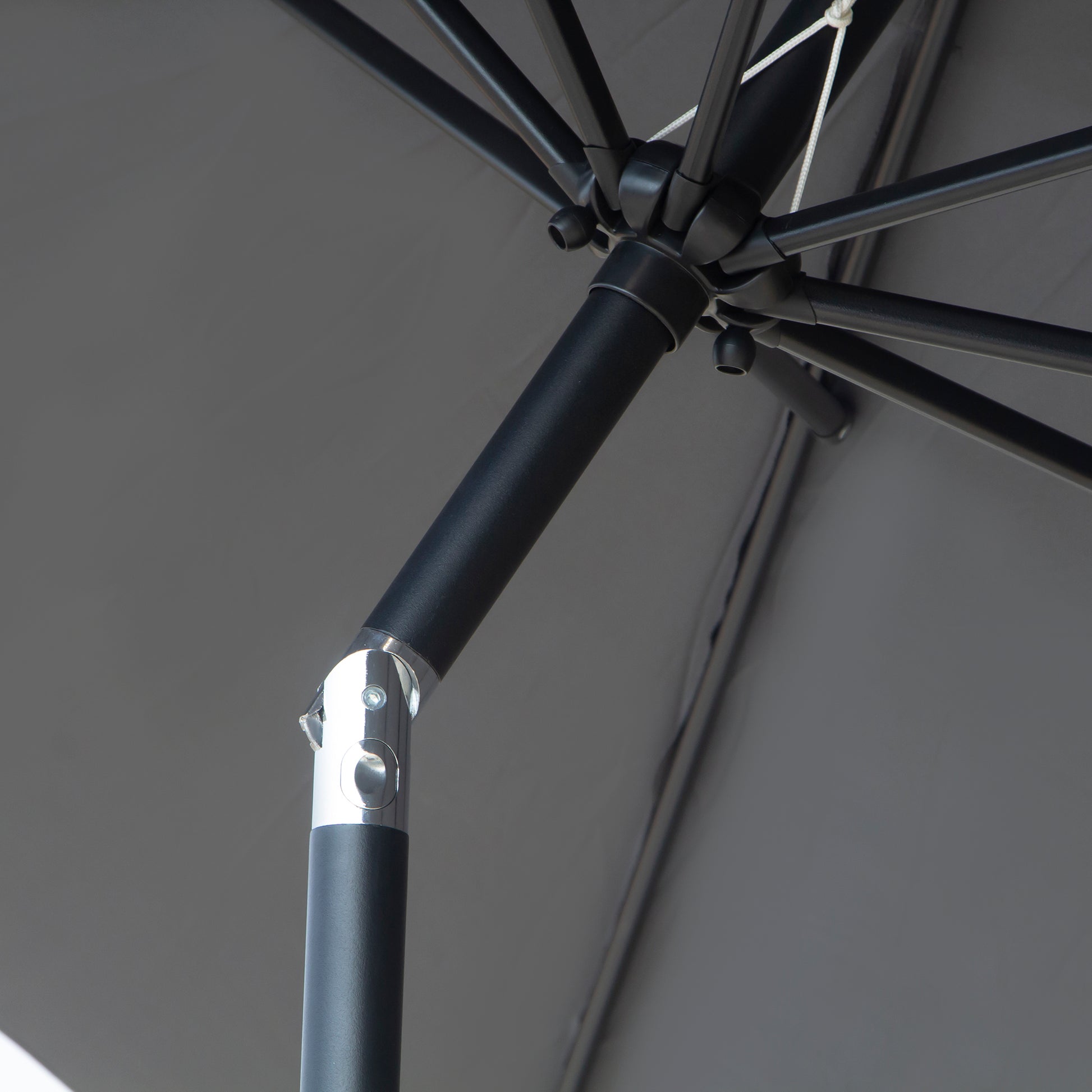 Garden Umbrella Ø295x250 cm with Crank Outdoor Parasol with Tilt Mechanism and Detachable Metal Pole for Terrace Pool Patio Dark Gray