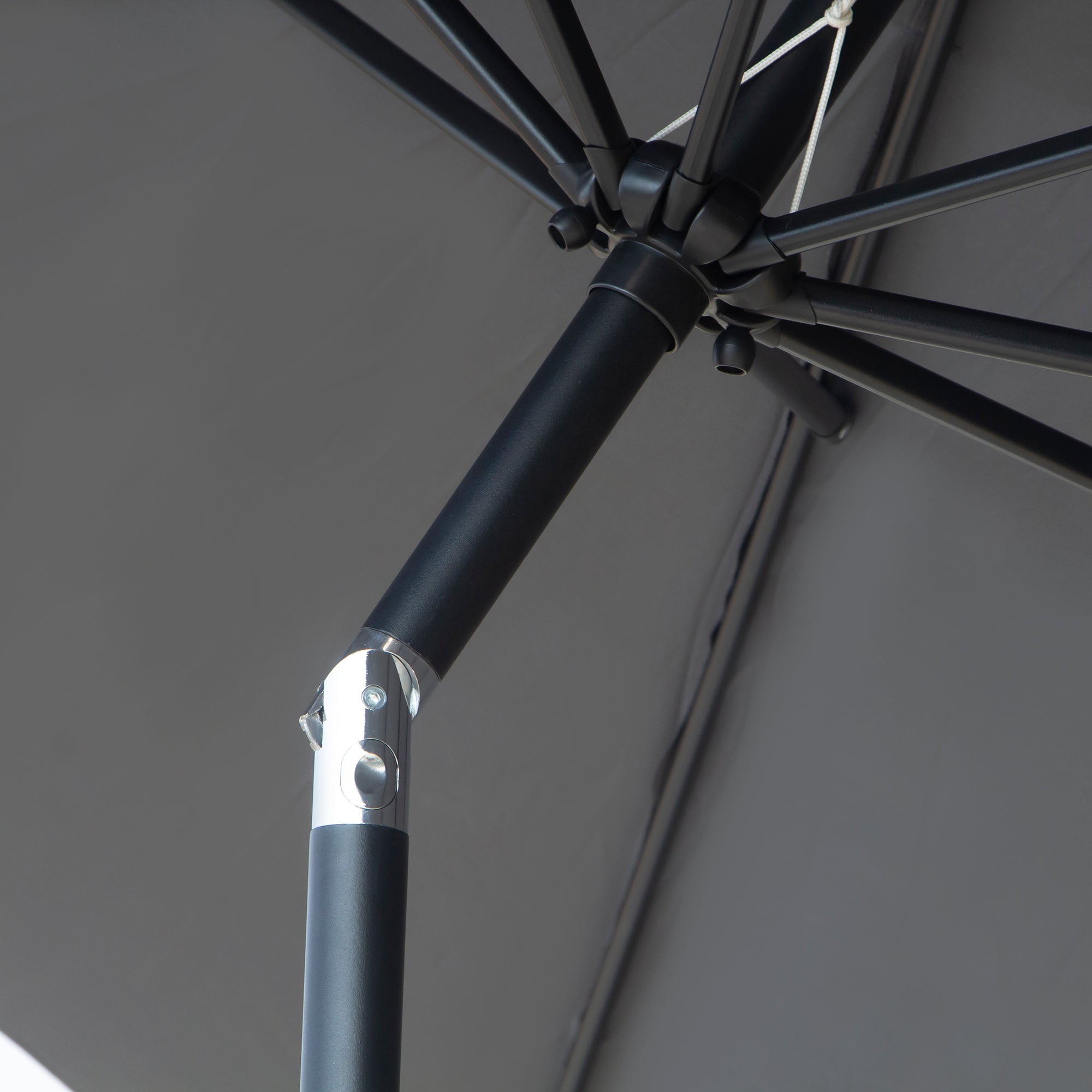 Garden Umbrella Ø295x250 cm with Crank Outdoor Parasol with Tilt Mechanism and Detachable Metal Pole for Terrace Pool Patio Dark Gray