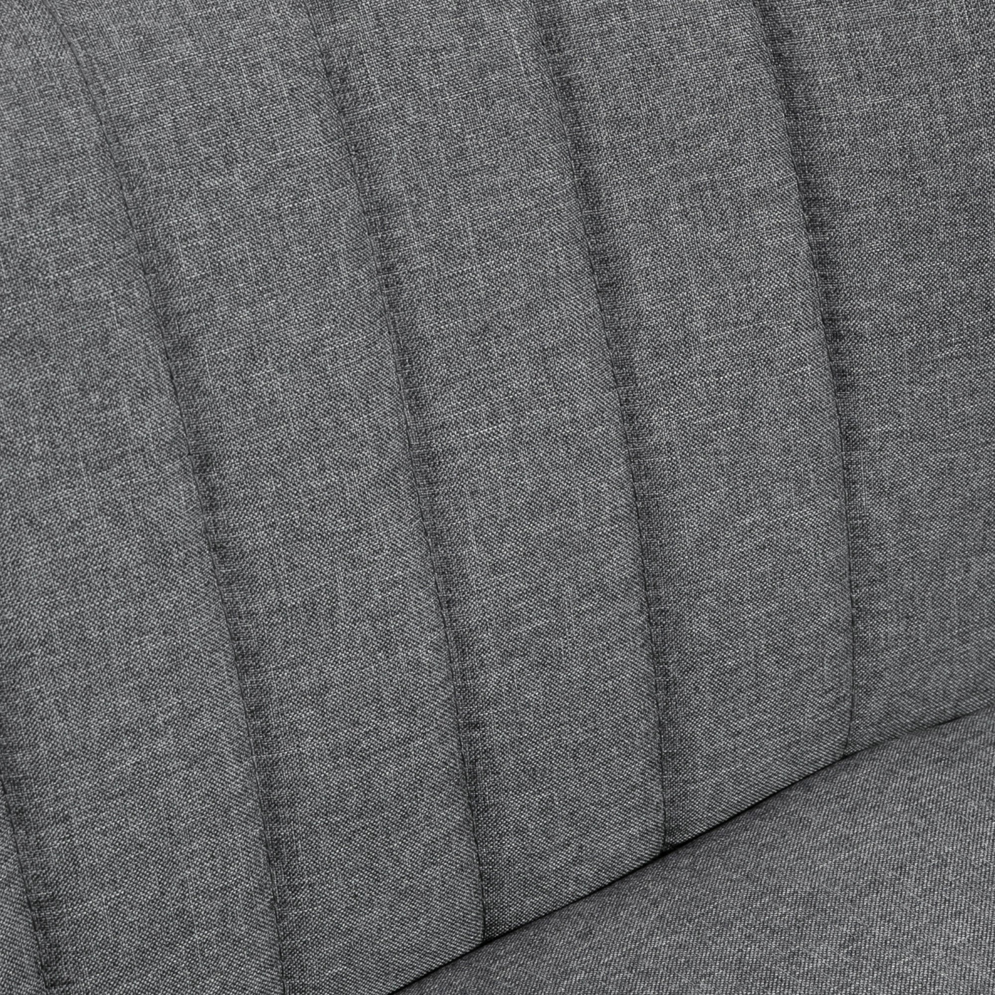2-Seater Loveseat — Small Linen-Look Upholstered Sofa for Living Room, Bedroom, Small Spaces, Gray (46.1" x 22.2" x 30.3")