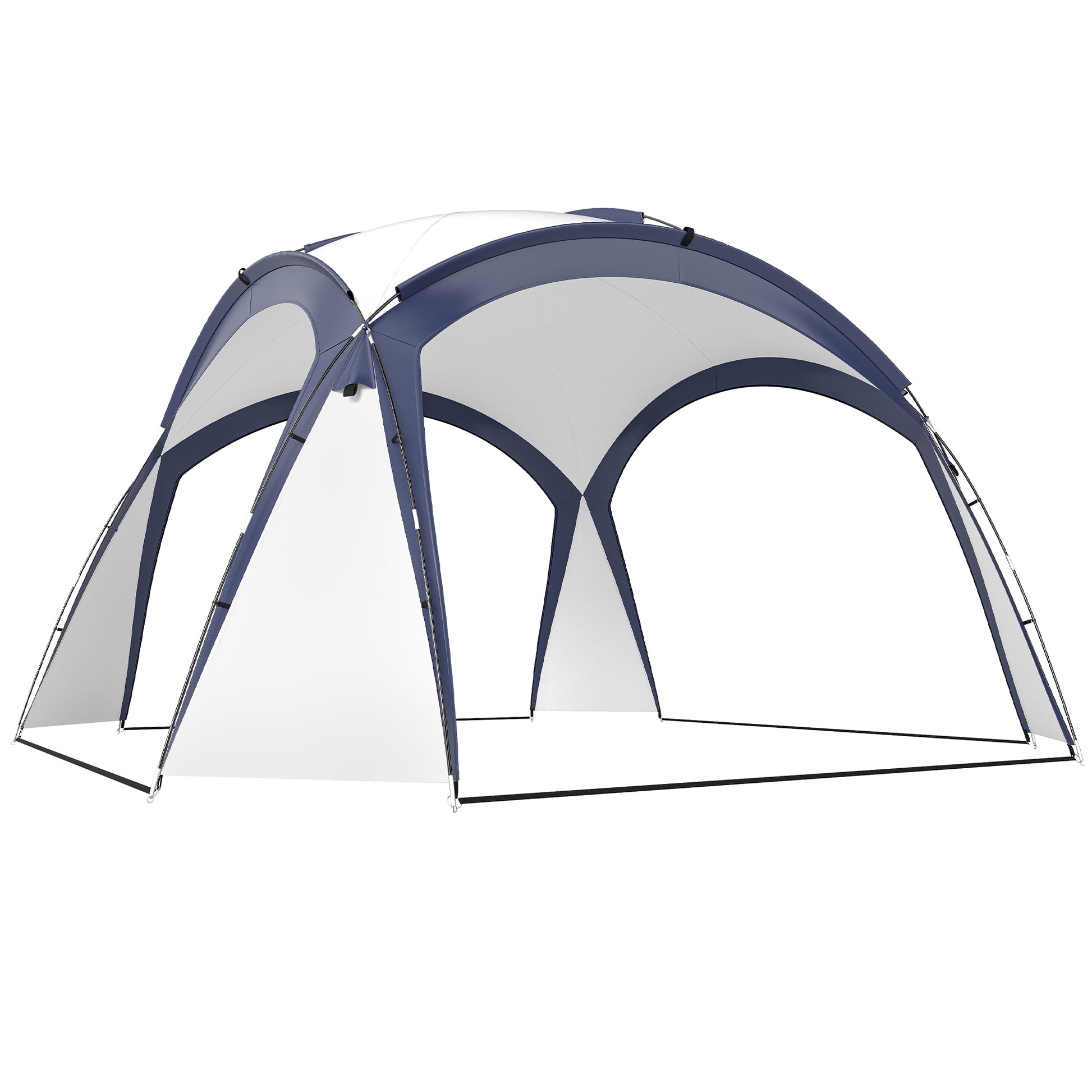 Event Shelter 3.5 x 3.5m Pavilion with Hook Door, Rain Protection with Sturdy Steel Poles, Garden Pavilion with UV Protection, Party Tent Sunshade for Camping, Garden Festivals Cream White