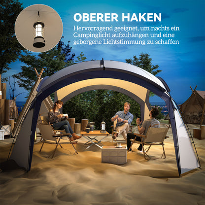 Event Shelter 3.5 x 3.5m Pavilion with Hook Door, Rain Protection with Sturdy Steel Poles, Garden Pavilion with UV Protection, Party Tent Sunshade for Camping, Garden Festivals Cream White