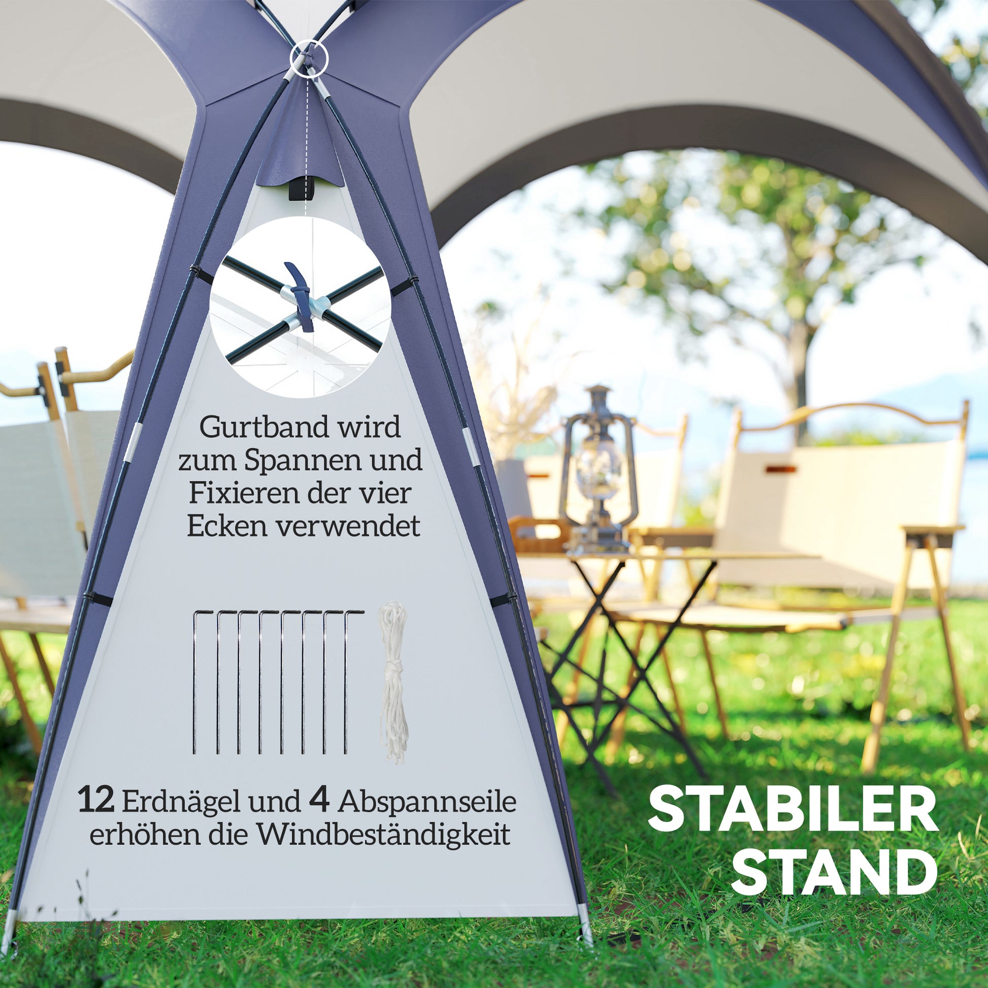 Event Shelter 3.5 x 3.5m Pavilion with Hook Door, Rain Protection with Sturdy Steel Poles, Garden Pavilion with UV Protection, Party Tent Sunshade for Camping, Garden Festivals Cream White