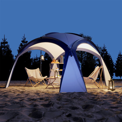 Event Shelter 3.5 x 3.5m Pavilion with Hook Door, Rain Protection with Sturdy Steel Poles, Garden Pavilion with UV Protection, Party Tent Sunshade for Camping, Garden Festivals Cream White