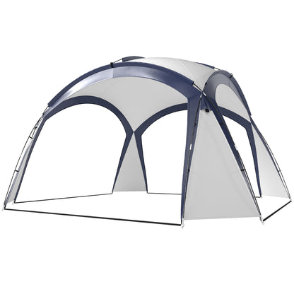 Event Shelter 3.5 x 3.5m Pavilion with Hook Door, Rain Protection with Sturdy Steel Poles, Garden Pavilion with UV Protection, Party Tent Sunshade for Camping, Garden Festivals Cream White