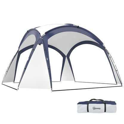 Event Shelter 3.5 x 3.5m Pavilion with Hook Door, Rain Protection with Sturdy Steel Poles, Garden Pavilion with UV Protection, Party Tent Sunshade for Camping, Garden Festivals Cream White