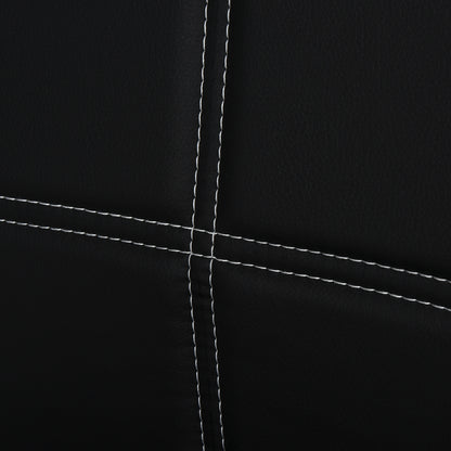 Dining Set with Table and 4 Chairs 5 Pieces Kitchen Furniture Set Rectangular Tempered Glass Table and PU Upholstered Chairs with Black Metal Legs