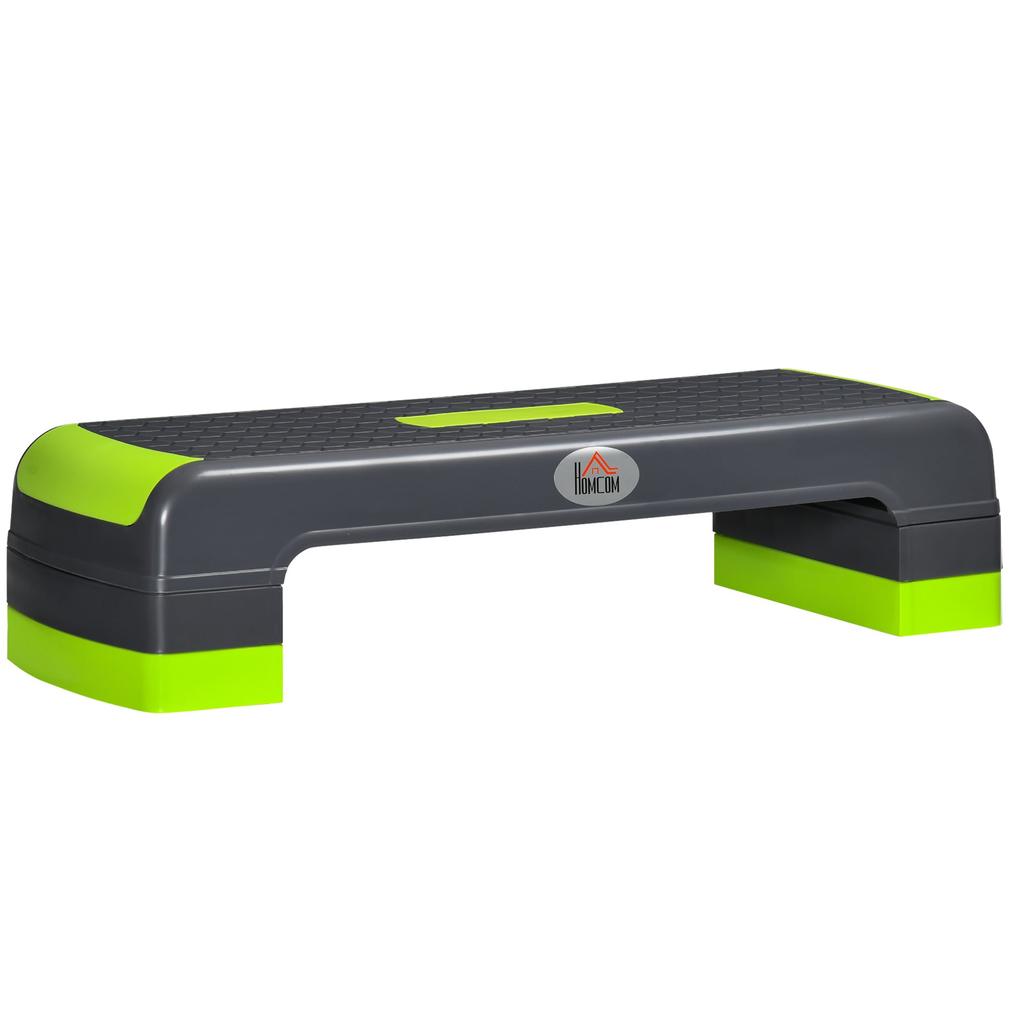 Aerobic Stepper Step Board Adjustable Height Fitness Home Trainer with 3 Levels (10/15/20 cm) Indoor Outdoor Load Capacity up to 150 kg 78 x 28 x 10-20 cm Green