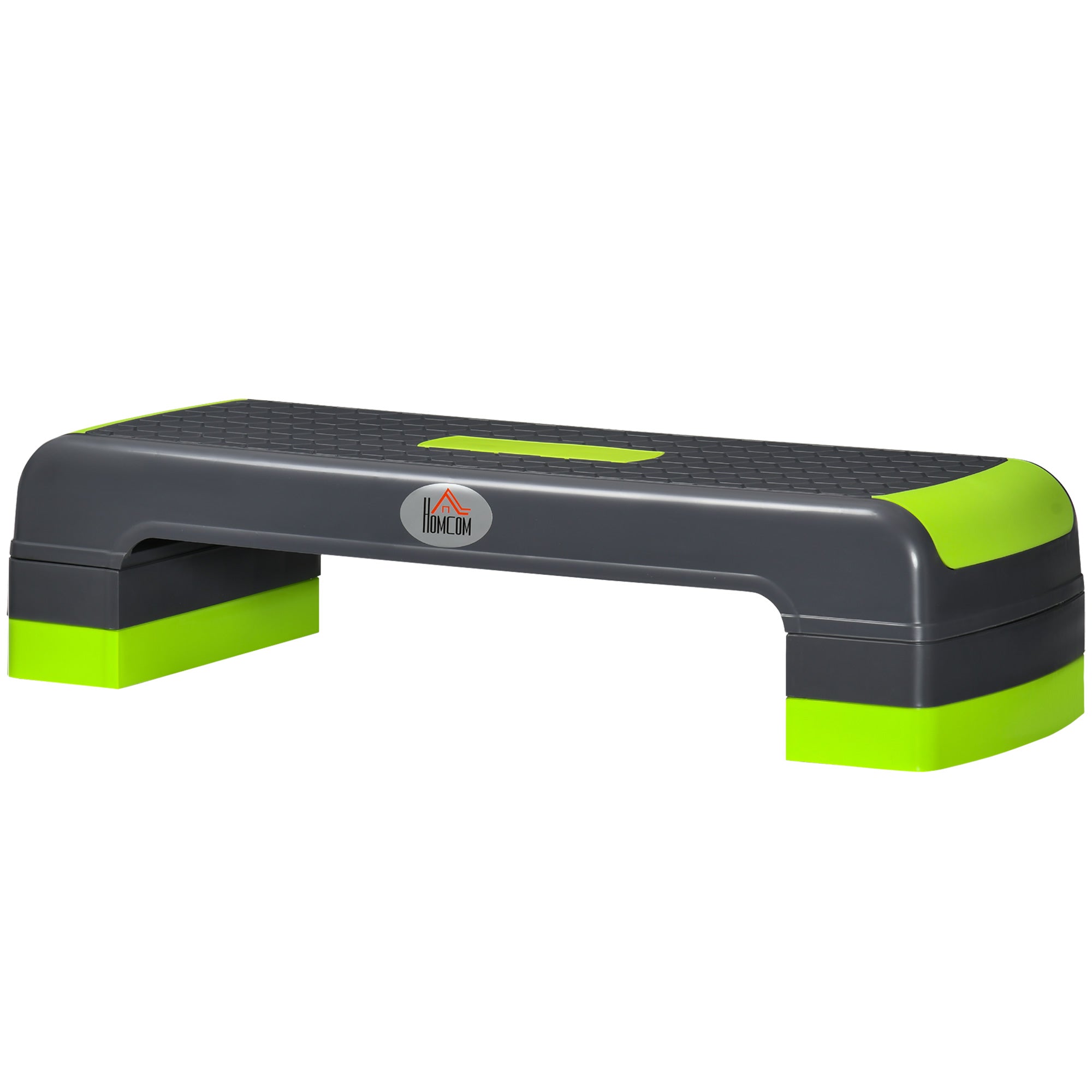 Aerobic Stepper Step Board Adjustable Height Fitness Home Trainer with 3 Levels (10/15/20 cm) Indoor Outdoor Load Capacity up to 150 kg 78 x 28 x 10-20 cm Green