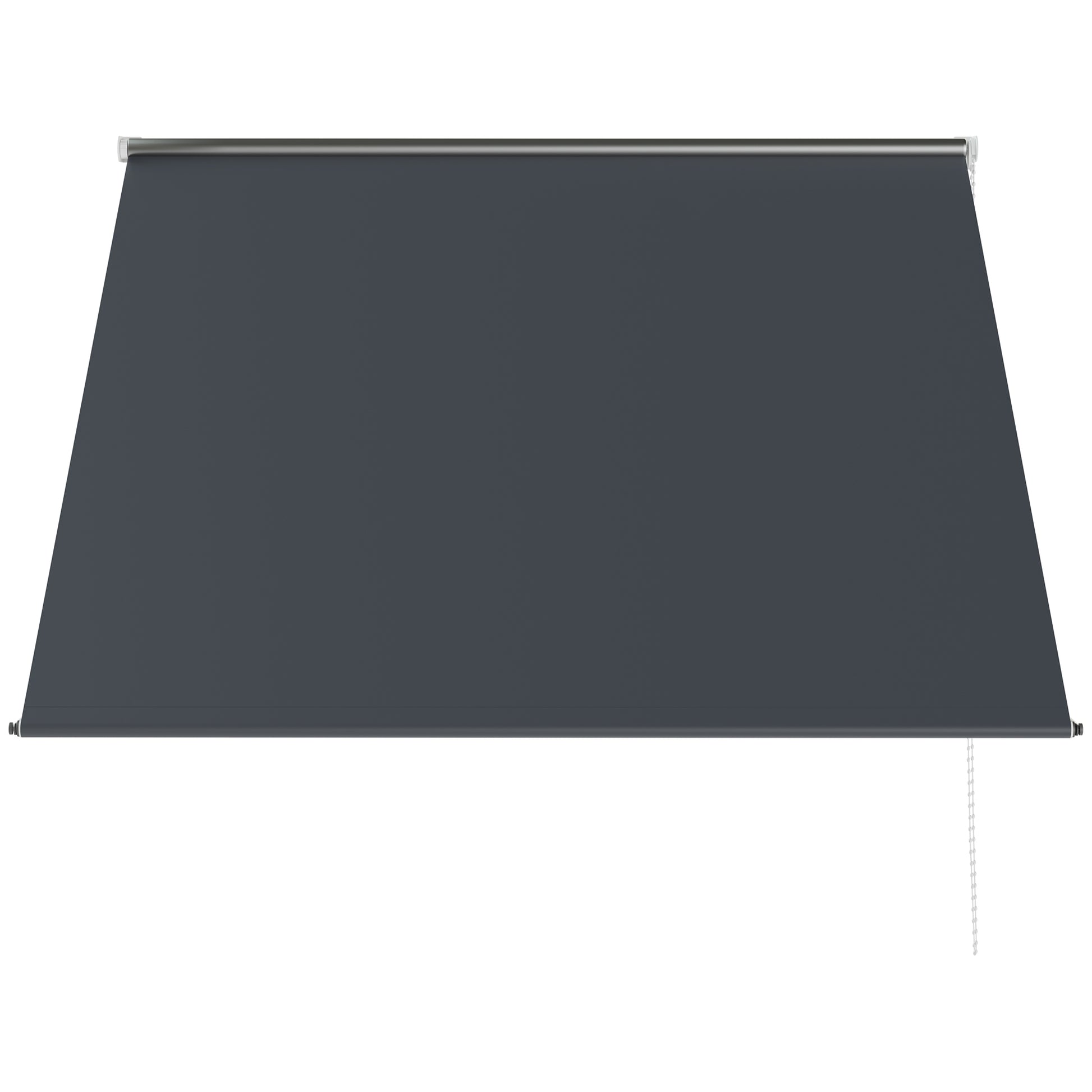 Manual Window Awning 150x120 cm Retractable Outdoor Awning with Aluminum Frame Adjustable Tilt Angle Anti-UV and Waterproof Dark Gray