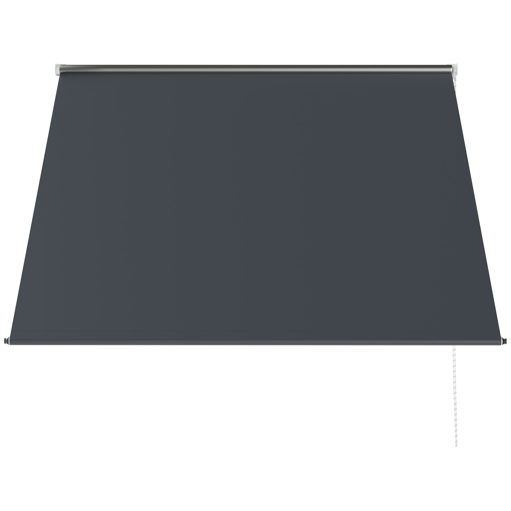 Manual Window Awning 150x120 cm Retractable Outdoor Awning with Aluminum Frame Adjustable Tilt Angle Anti-UV and Waterproof Dark Gray