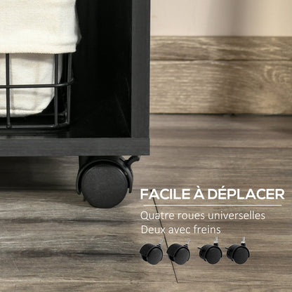 Printer Stand Desk Organizer Cabinet 3 Drawers + 2 Shelves + Large Top Shelf Particle Boards Black