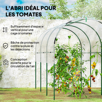 Garden Greenhouse, Tomato Greenhouse, Reinforced Tarpaulin, Steel Frame, for Vegetables Plants Flowers, Outdoor, 400 x 123 x 171 cm, Transparent
