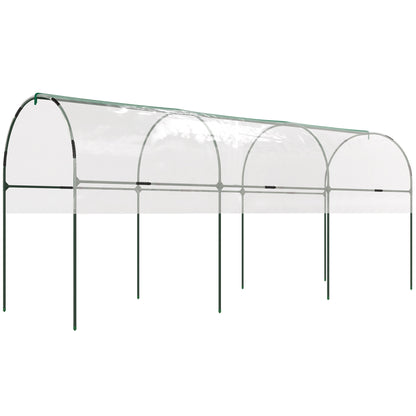Garden Greenhouse, Tomato Greenhouse, Reinforced Tarpaulin, Steel Frame, for Vegetables Plants Flowers, Outdoor, 400 x 123 x 171 cm, Transparent
