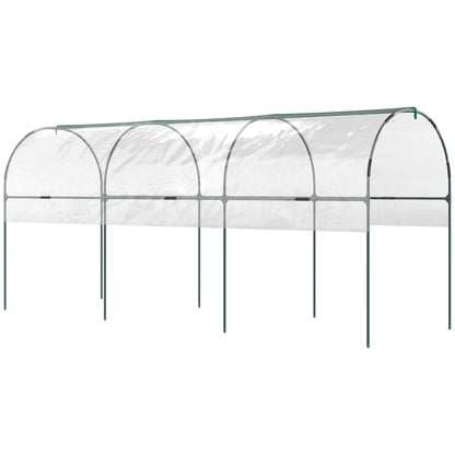 Garden Greenhouse, Tomato Greenhouse, Reinforced Tarpaulin, Steel Frame, for Vegetables Plants Flowers, Outdoor, 400 x 123 x 171 cm, Transparent