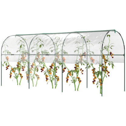 Garden Greenhouse, Tomato Greenhouse, Reinforced Tarpaulin, Steel Frame, for Vegetables Plants Flowers, Outdoor, 400 x 123 x 171 cm, Transparent