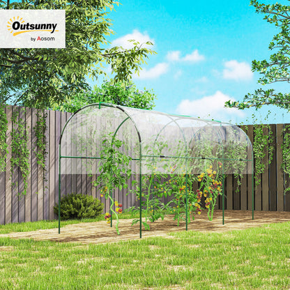 Garden Greenhouse, Tomato Greenhouse, Reinforced Tarpaulin, Steel Frame, for Vegetables Plants Flowers, Outdoor, 400 x 123 x 171 cm, Transparent