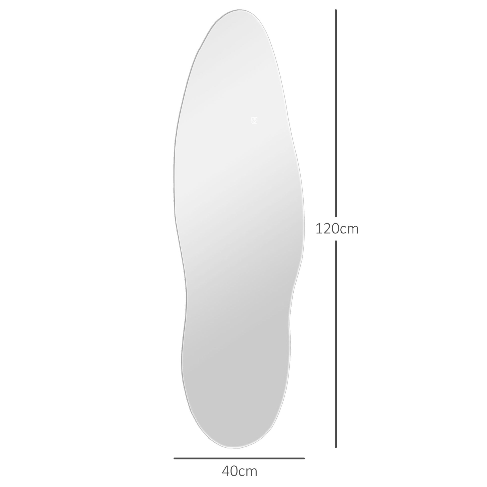 Full Body Mirror with LED Lights 120x40 cm Frameless Wall Mirror with 3 Colors Illumination Memory Function and Smart Touch Clear