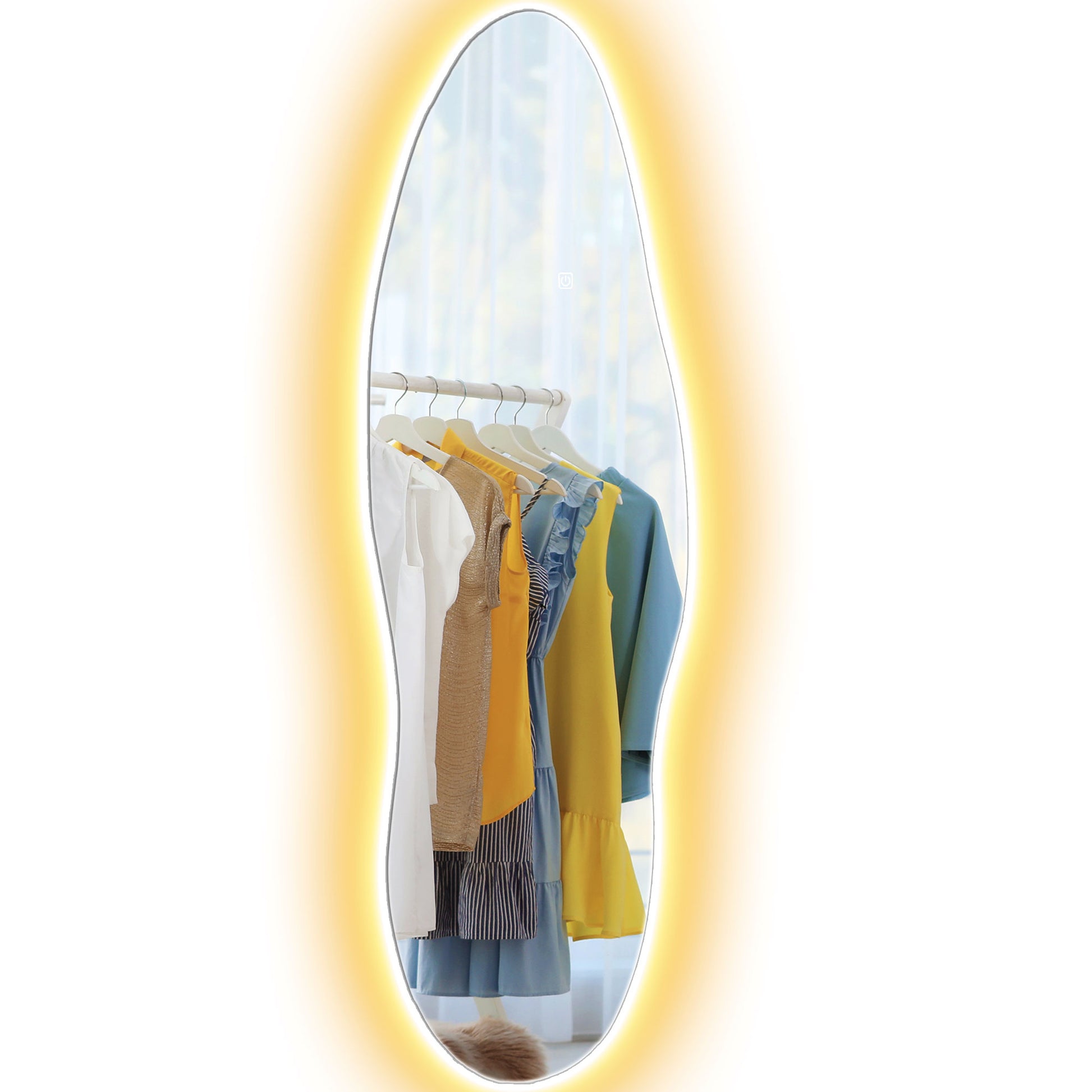Full Body Mirror with LED Lights 120x40 cm Frameless Wall Mirror with 3 Colors Illumination Memory Function and Smart Touch Clear