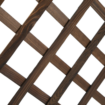 Raised Garden Bed Planter Box with Trellis, Flower Box Wood, 72.5x31.5x149.5cm for Garden Balcony Terrace, Plant Pot for Climbing Plants, Flowers, Brown