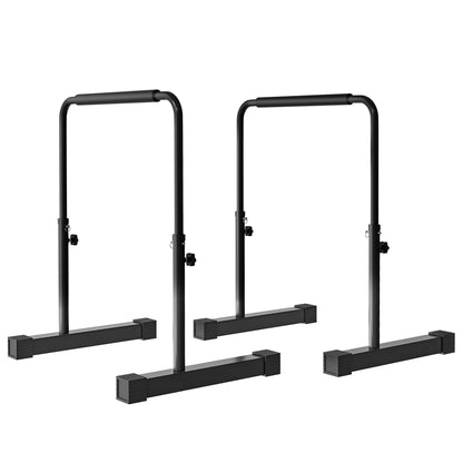 Dip Bars 2-Piece Set Non-Slip Dip Station 80-100 cm Height Adjustable Fitness Parallettes for Muscle Training and Strength Training Steel Black