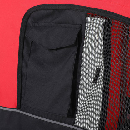 2-in-1 Dog Trailer, Bicycle Trailer for Dogs, Foldable Dog Wagon with Reflectors, Flag, Dog Bike Trailer Dog Buggy for Dogs up to 20 kg, Oxford Fabric Red+Black