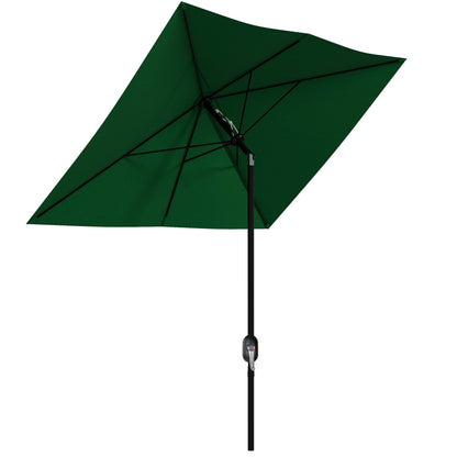 Patio Umbrella 10x6 ft Outdoor Terrace Umbrella with Adjustable Angle Aluminum Mast and UV 50+ Protection Umbrella for Garden Patio Green