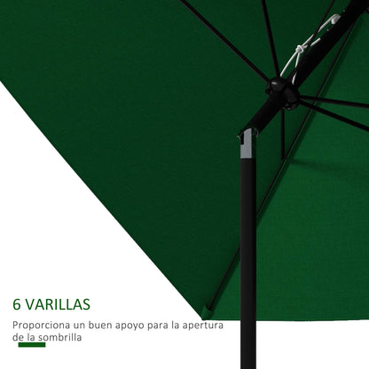 Patio Umbrella 10x6 ft Outdoor Terrace Umbrella with Adjustable Angle Aluminum Mast and UV 50+ Protection Umbrella for Garden Patio Green