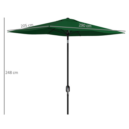 Patio Umbrella 10x6 ft Outdoor Terrace Umbrella with Adjustable Angle Aluminum Mast and UV 50+ Protection Umbrella for Garden Patio Green