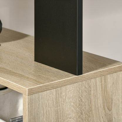 Desk with Bookcase for Bedroom, Office Desk, PC Desk in Multicolor Wood, 120x60x148cm