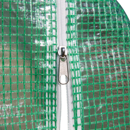 9 sqm Garden Greenhouse, 3 x 3 x 2 m Garden Tunnel Greenhouse with Roll-Up Door and 6 Mesh Windows, Steel and High-Density PE, UV-Resistant, Green