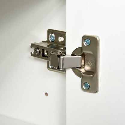 Kitchen Sideboard with 2 Doors 2 Drawers Glossy White Frame Adjustable Shelf Push-to-Open Storage Cabinet for Bedroom Living Room 79x36x74 cm White