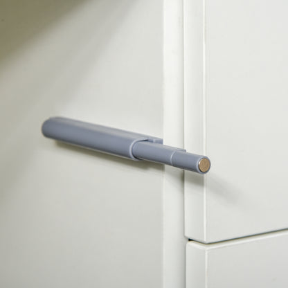 Kitchen Sideboard with 2 Doors 2 Drawers Glossy White Frame Adjustable Shelf Push-to-Open Storage Cabinet for Bedroom Living Room 79x36x74 cm White