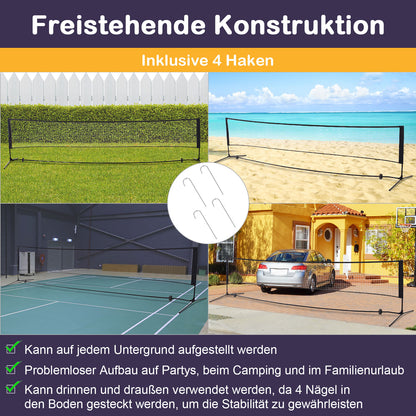 Badminton Net 94/158cm Foldable Volleyball Net with Carrying Bag 2 Height Adjustable Tennis Net Portable Set for Tennis Badminton Net for Garden Park Outdoor