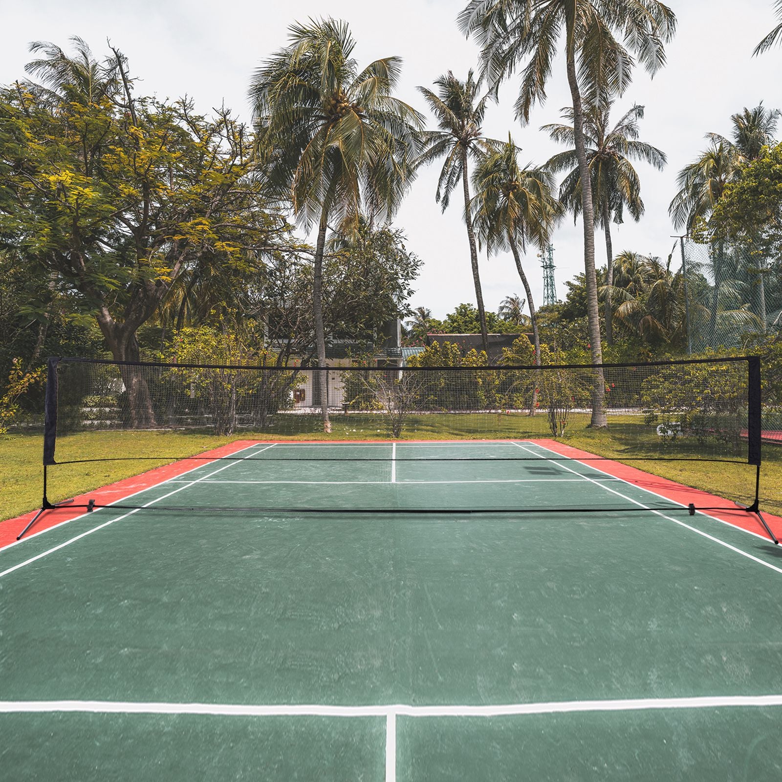 Badminton Net 94/158cm Foldable Volleyball Net with Carrying Bag 2 Height Adjustable Tennis Net Portable Set for Tennis Badminton Net for Garden Park Outdoor