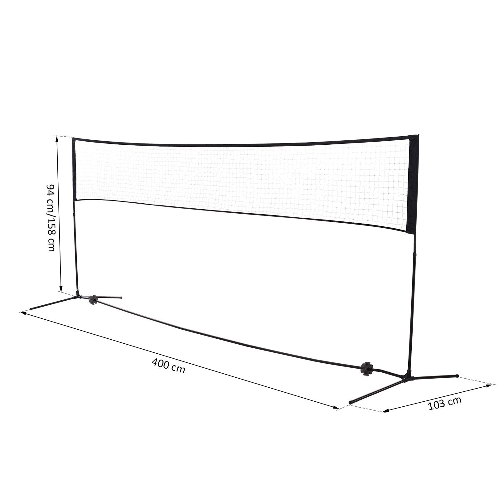 Badminton Net 94/158cm Foldable Volleyball Net with Carrying Bag 2 Height Adjustable Tennis Net Portable Set for Tennis Badminton Net for Garden Park Outdoor