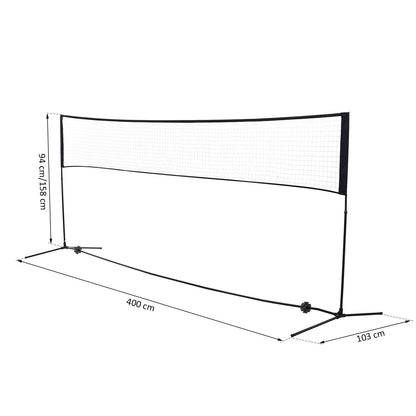 Badminton Net 94/158cm Foldable Volleyball Net with Carrying Bag 2 Height Adjustable Tennis Net Portable Set for Tennis Badminton Net for Garden Park Outdoor