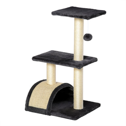 Scratch Tree 72 cm Cat Tower with Plush Balls, Sisal Posts, Platform, Scratching Pad Multi-level Cat Scratching Tree, Climbing Tree, for medium-sized cats, Gray