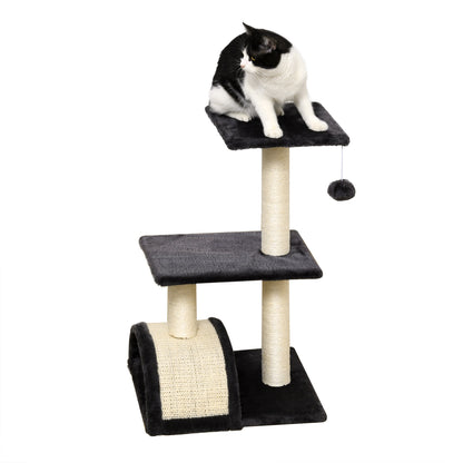 Scratch Tree 72 cm Cat Tower with Plush Balls, Sisal Posts, Platform, Scratching Pad Multi-level Cat Scratching Tree, Climbing Tree, for medium-sized cats, Gray