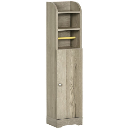 Bathroom Column Auxiliary Cabinet Bathroom Multipurpose Cabinet with Adjustable Shelf and Toilet Paper Holder for Bedroom 23x18x100 cm Gray