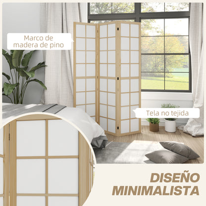 3-Panel Room Divider Folding Privacy Screen 120x170 cm Room Separator for Living Room Bedroom Office Pine Wood and White