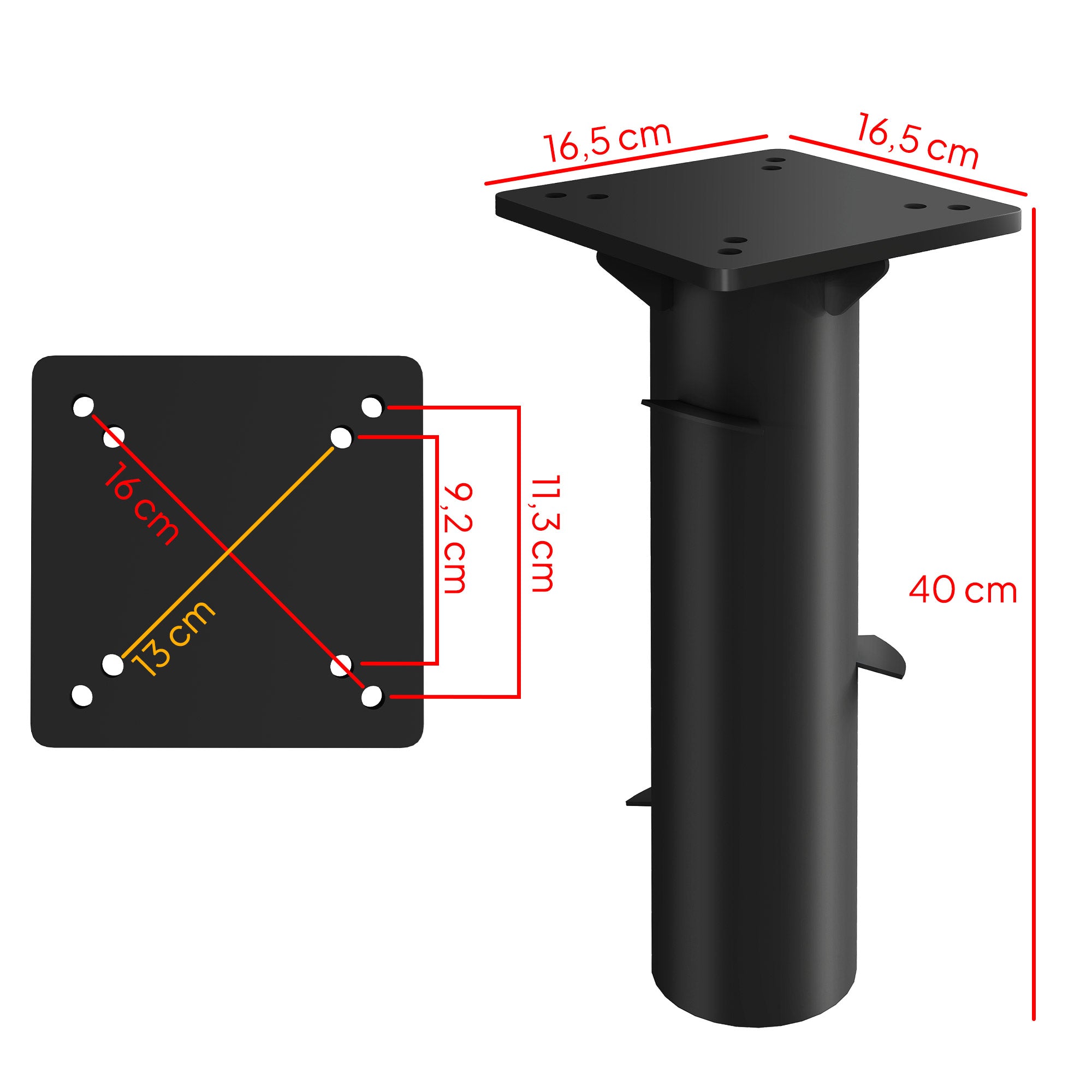Concrete Umbrella Stand, Cantilever Umbrella Stand Umbrella Stand Square Umbrella Holder, Stand for Cantilever Umbrella 113/92 mm, Umbrella Weight for Balcony, Terrace, Garden, Dark Gray