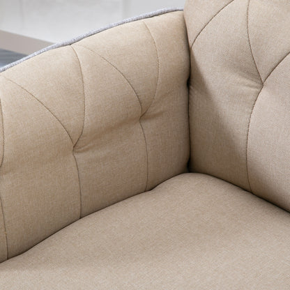 Office Chair with Rocking Function Swivel Chair Home Office Chair Height Adjustable Desk Chair Computer Chair Work Chair with Arms 360° Rotating Wheels Foam Beige 66 x 69 x 89.5-97 cm