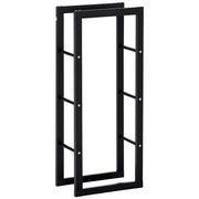 Firewood Rack Metal 40 x 25 x 100 cm Firewood Storage Aid Steel Frame up to 100kg Firewood Stacking Aid Outdoor Wood Rack Firewood Rack for Garden Terrace Outside Black