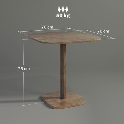 Dining Table for 4 persons modern style kitchen table with wood grain top, 70 x 70 cm, brown