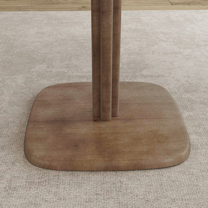 Dining Table for 4 persons modern style kitchen table with wood grain top, 70 x 70 cm, brown