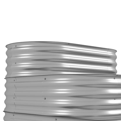 Metal Raised Bed, 3-Tier Planting Box, DIY Planter Box, Herb Bed with Safety Edges, Vegetable Bed for Garden, Balcony, Silver, 158 x 109 x 82 cm