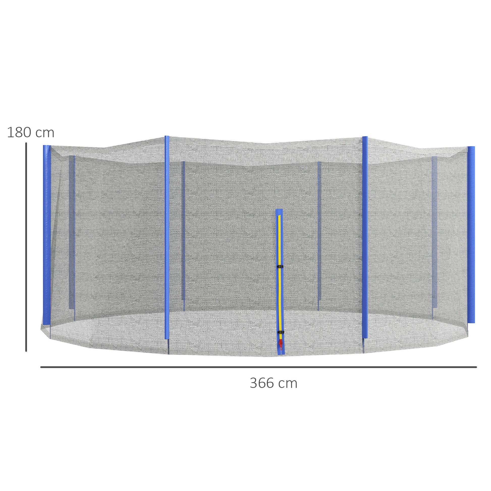 SPORTNOW Replacement Net for Ø 366 cm Trampolines 8 Straight Poles Safety Net for Trampolines, Round Net with Zipper Entrance