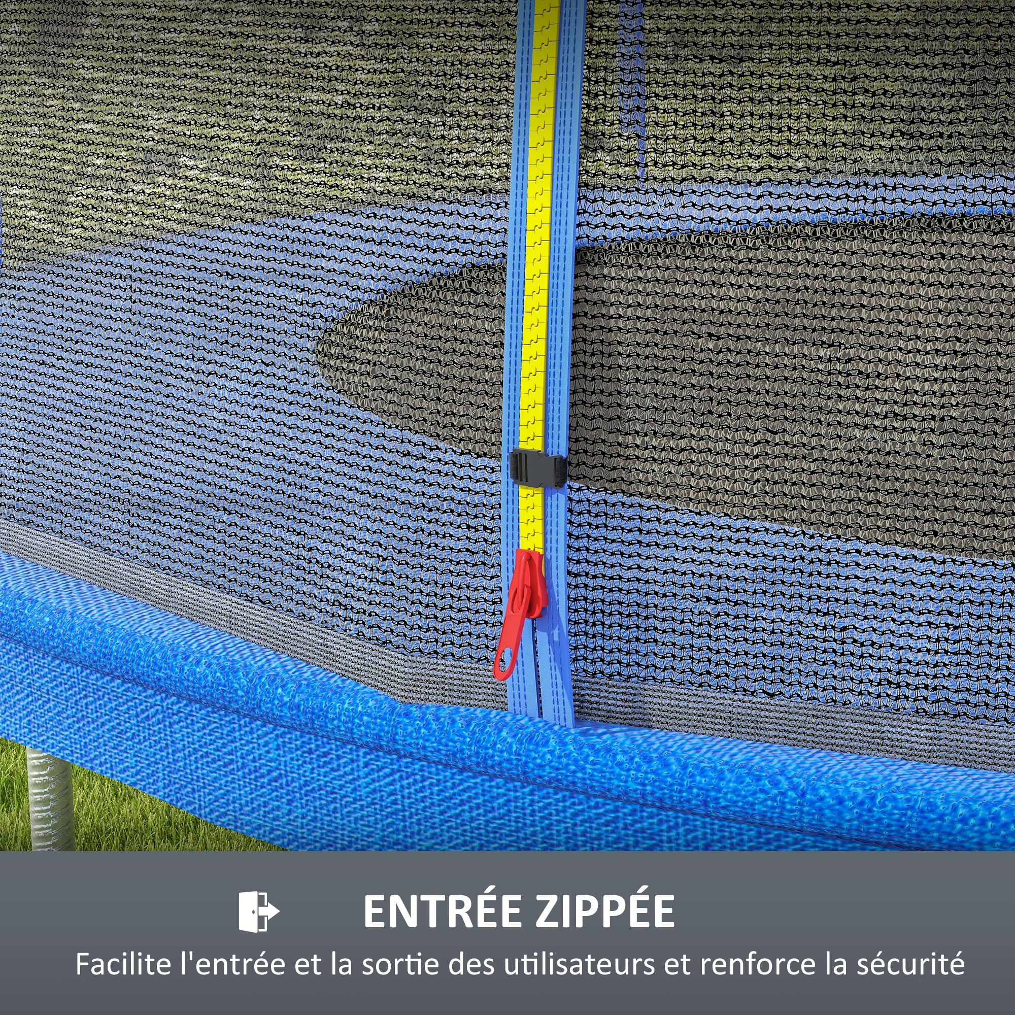 SPORTNOW Replacement Net for Ø 366 cm Trampolines 8 Straight Poles Safety Net for Trampolines, Round Net with Zipper Entrance