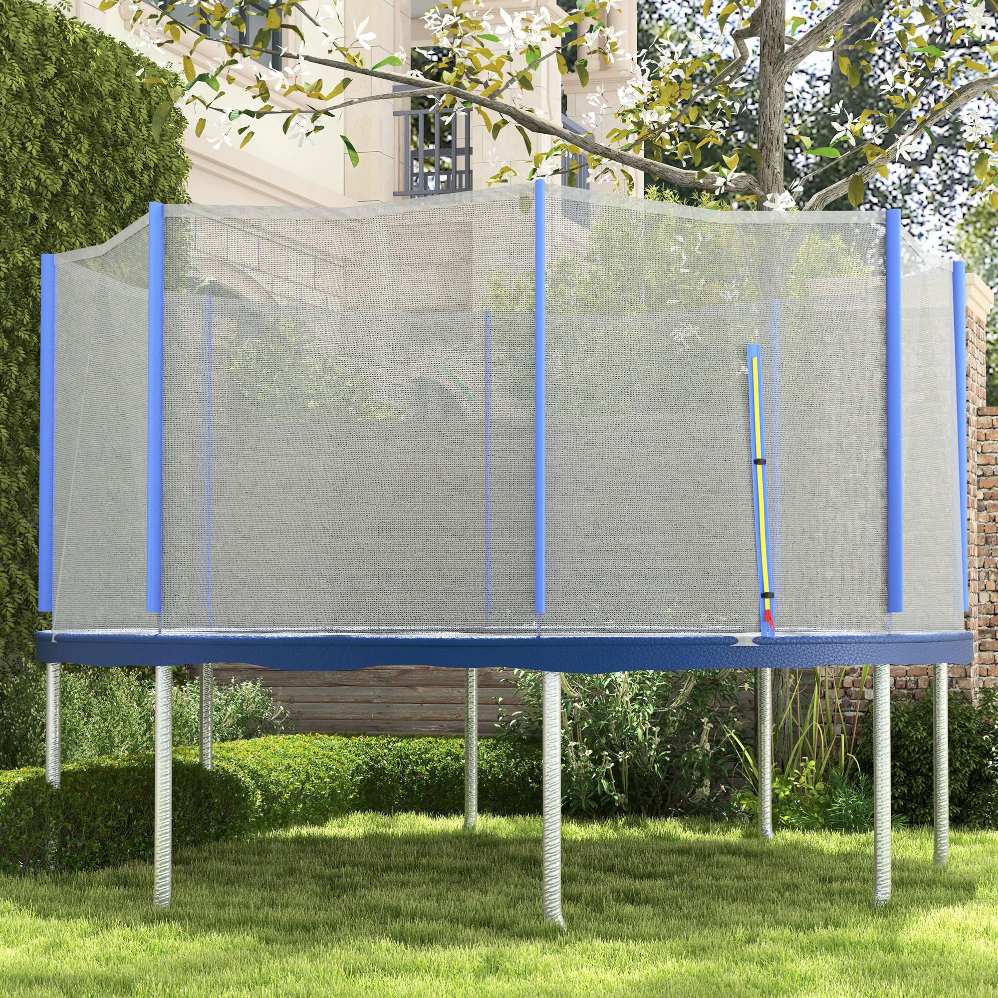 SPORTNOW Replacement Net for Ø 366 cm Trampolines 8 Straight Poles Safety Net for Trampolines, Round Net with Zipper Entrance