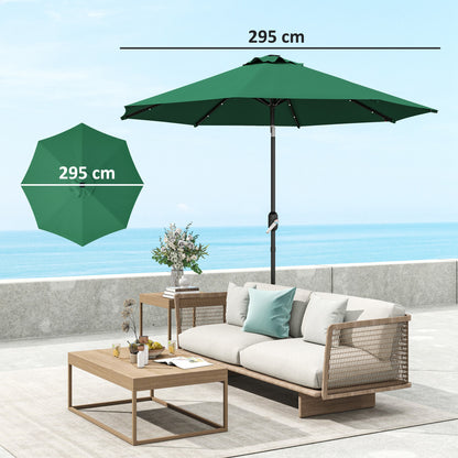 3m Umbrella Replacement Canopy Replacement Cover for Patio Umbrella with Top Vent UV 50+ Protection Polyester Outdoor Parasol Cover Green